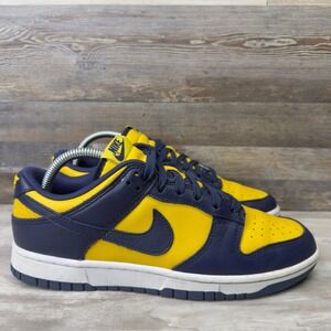 Nike Dunk Low Mens Size 8 Sneakers Michigan Midnight Navy Yellow 2021 DD1391-700